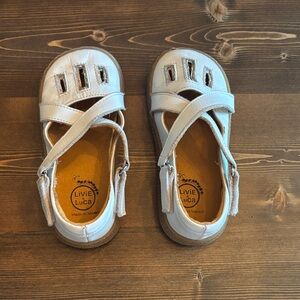 Livie & Luca White Silver Dress Shoes for Kids